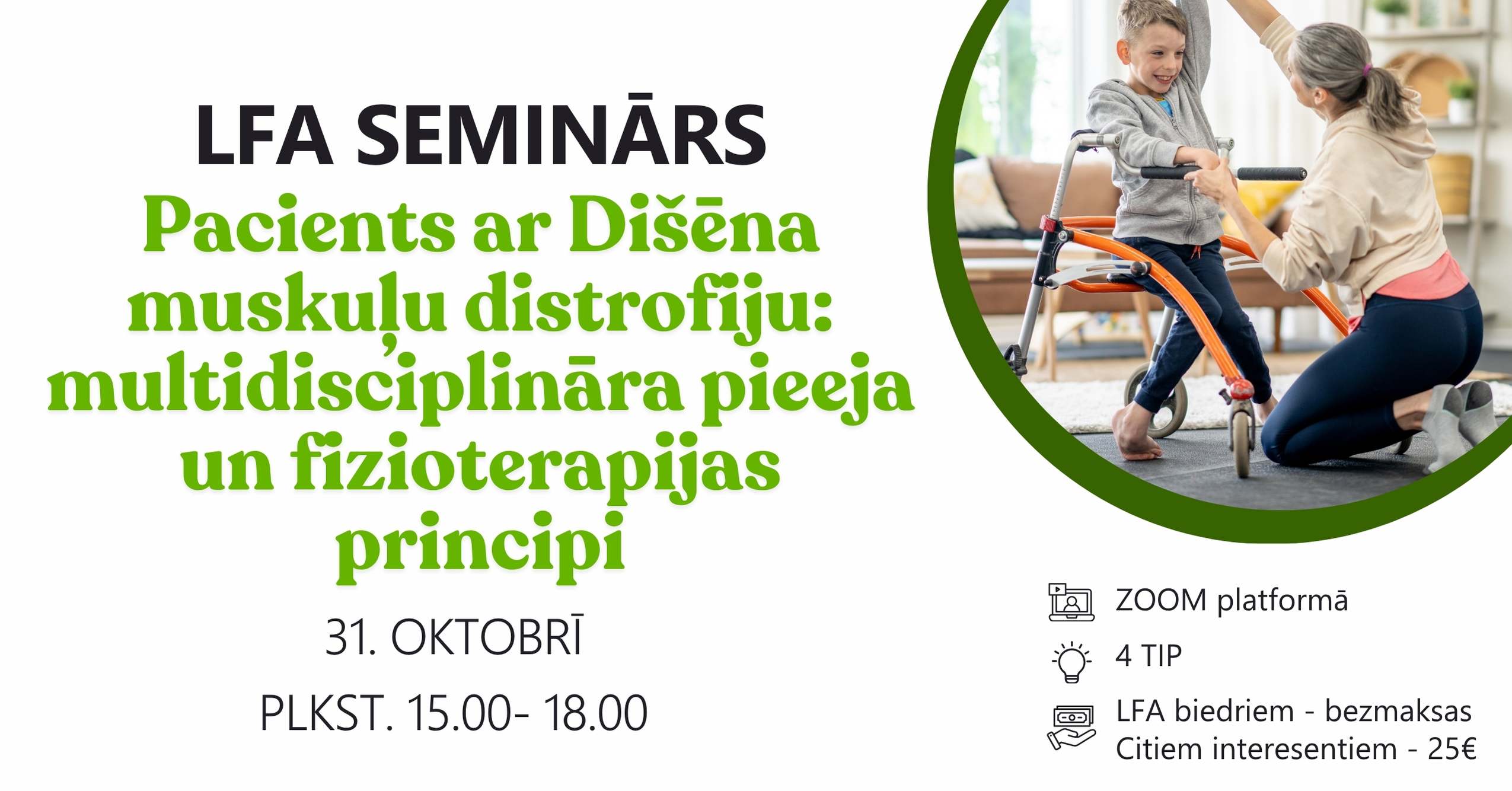 Semināra afiša ar informāciju par saturu